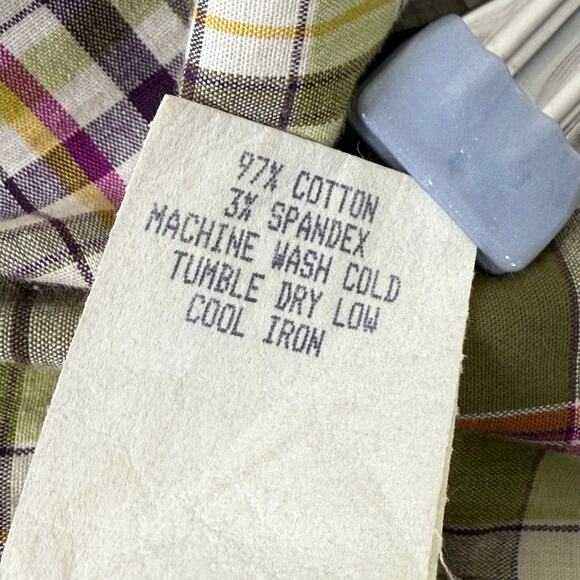 Vintage 90s Y2k Green Purple Plaid Babydoll Mini Dress Retro Mod Whimsy Twee XS - Picture 7 of 7